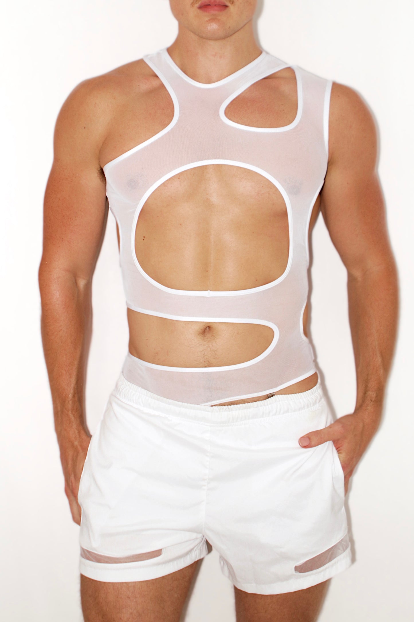 Hemo Cut Out Shirt White
