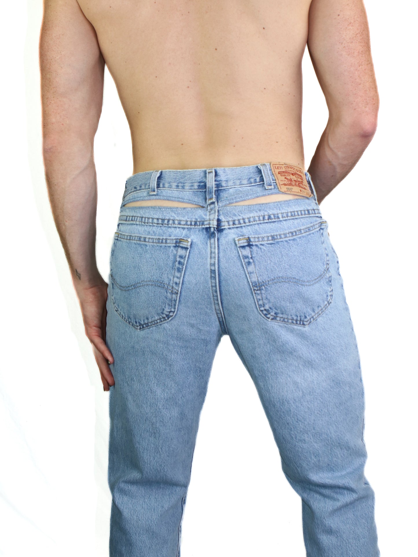 The JDC Vintage Double Back Slit Cut Out Jeans