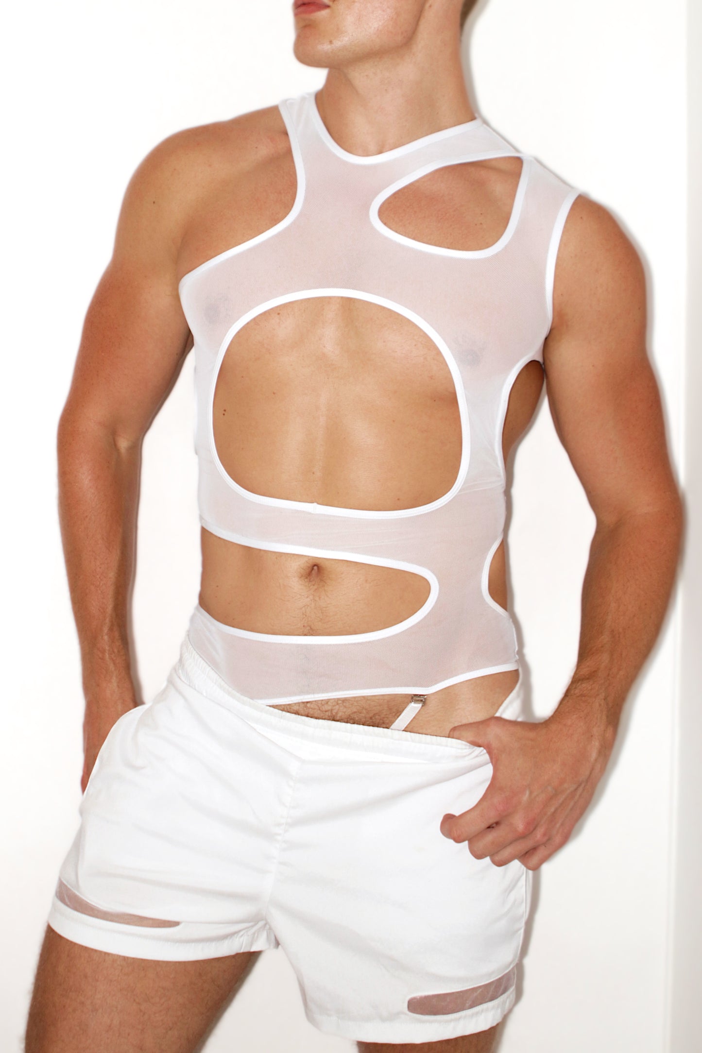 Hemo Cut Out Shirt White