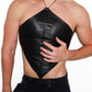 Defiant Diamond Leather Halter Top