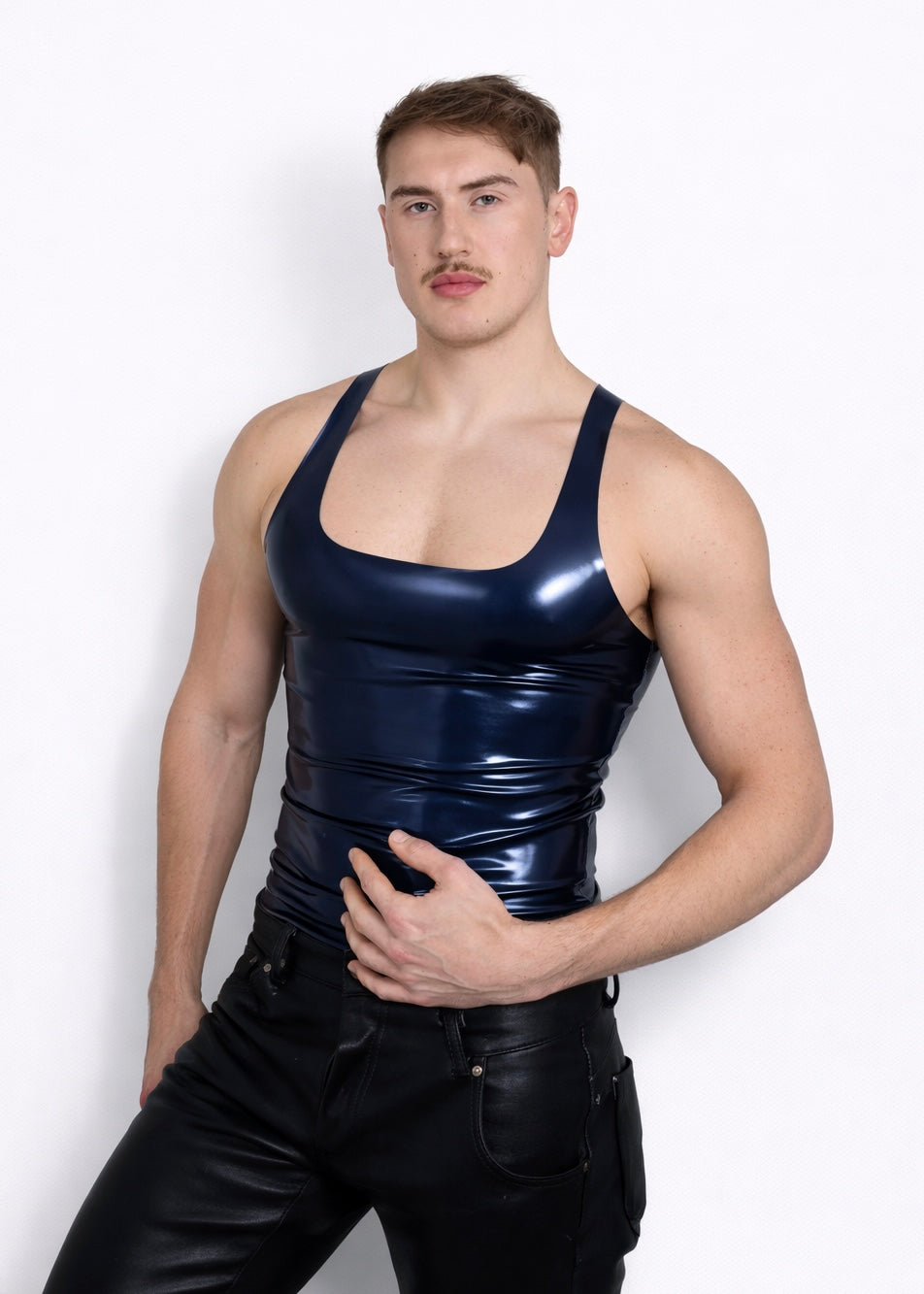 The Skintex Tank - Metallic Navy Blue