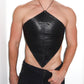 Defiant Diamond Leather Halter Top