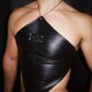 Defiant Diamond Leather Halter Top