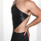 Defiant Diamond Leather Halter Top