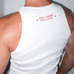 White Ribbed Cotton JDC Logo Tank Top