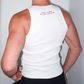 White Ribbed Cotton JDC Logo Tank Top