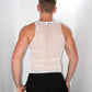 White Rib Mesh Tank Top