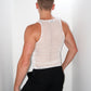White Rib Mesh Tank Top