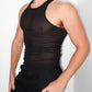 Black Rib Mesh Tank Top