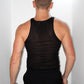 Black Rib Mesh Tank Top