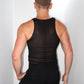 Black Rib Mesh Tank Top
